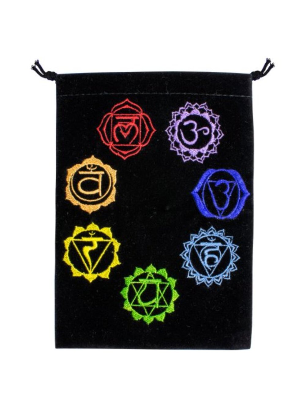 Black Velvet Drawstring Clutch Bag Unlined Chakra Bucket Purse